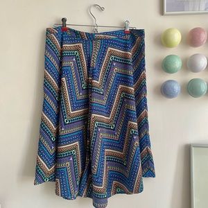 Colorful pattern flowy skirt